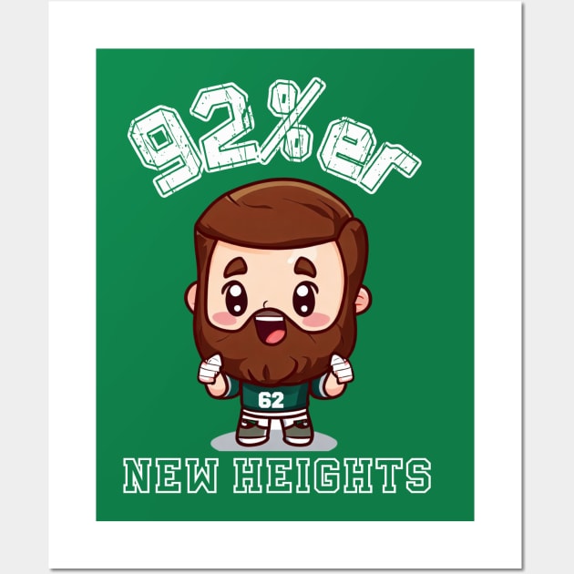 New Heights 92%-er Jason Kelce Kawaii Wall Art by Curious Sausage